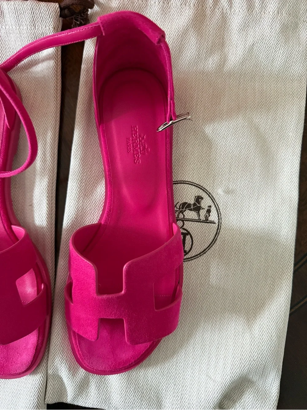 Hermes Size 38 Santorini Rose Sakura Sandals - NIB